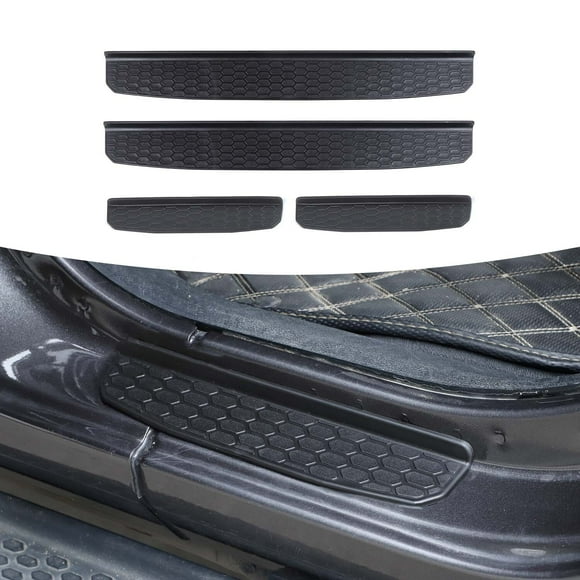 CheroCar Door Sill Guards for Jeep JL Door Sill Trim for Jeep Wrangler 2018-2022 JL JLU & Gladiator JT (Black)