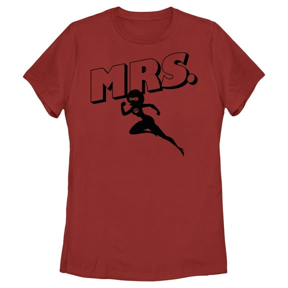 Women's The Incredibles Elastigirl Mrs. Silhouette  Graphic Tee Red X Large