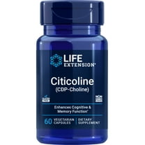 Life Extension Citicoline (CDP-Choline), brain supplement, memory, focus, attention, brain energy, gluten free, non-GMO, vegetarian, 60 capsules