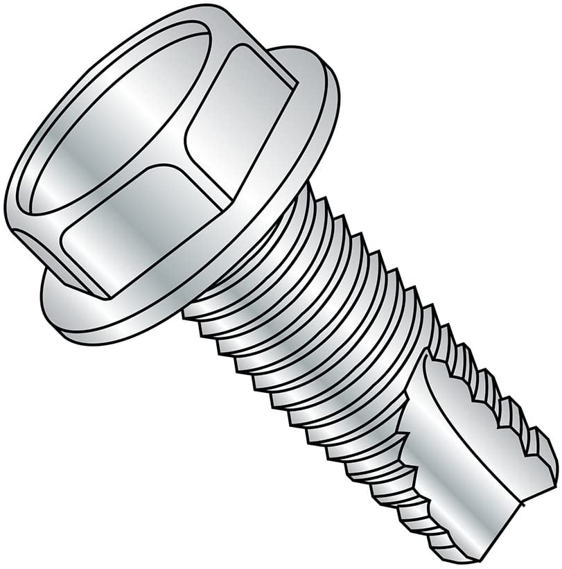 Hex Washer Head Small Parts 37203SW 3/8-16 Thread Size 1-1/4 Length Slotted Drive Zinc Plated Finish Steel Thread Cutting Screw Pack of 10 Pack of 10 Type 23 3/8-16 Thread Size 1-1/4 Length