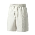 thumbnail image 3 of EOYWHK Running Shorts Men with Pockets Elastic Waist Drawstring Jogging Shorts Men Soft Lightweight Breathable for Casual Lounge Home Active White, Size XXL, 3 of 9