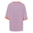 thumbnail image 6 of RUTAYY Women's T-Shirts Summer Casual Crew Neck Loose Striped Short Sleeve Comfortable Breathable Daily Wear Vacation Travel Tops, 6 of 6
