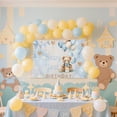 thumbnail image 4 of Banner de fondo WNPCCNP Beary, primer cumpleaños, oso de peluche azul, 4 of 7