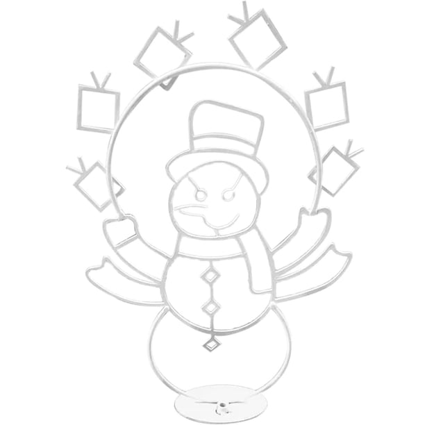 Gibobby Active Light String Frame Decor Holiday Party Navidad Jardín al libre Snow Glowing Decorativo Sign Animated Snowball Light String Frame(White)