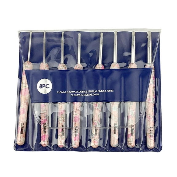 8Pieces Beginner Crochet Hook 2.0mm-6mm Ergonomic Crochet Hook Ergonomic Handle Crochet Hook Needle for Crocheting