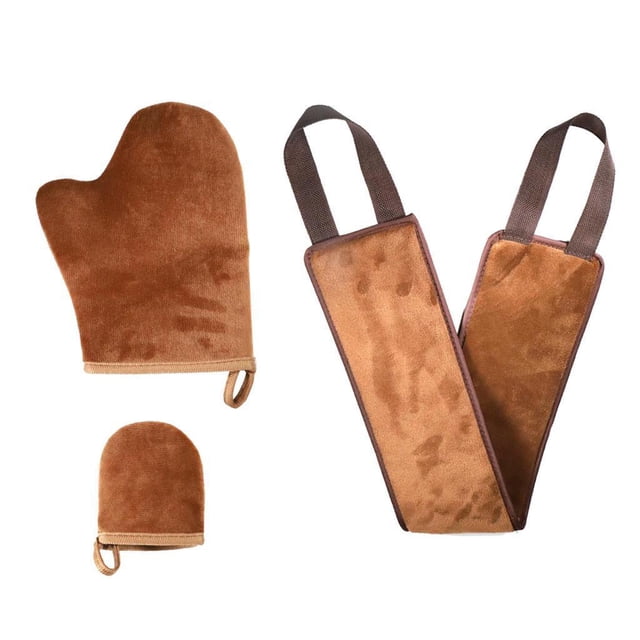 Soidarity Autobronceador Espalda Cuerpo Manopla Aplicador Loción Crema Mousse Guantes Marrón Protección de la piel
