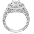 thumbnail image 4 of Pompeii 2ct Vintage Diamond Halo Engagement Ring With Milgrain Accent 14k White Gold, 4 of 4