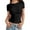 Black, variant on MIXUE Womens Tops Summer Solid Color Round Neck Short Sleeve Slim Fit Casual Soft Tunic Tshirts Activewear,Blue,M