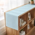 thumbnail image 5 of Aqua Blue Green Table Runner 120 Inches Long, Cotton Linen Table Runner Dresser Scarf, Checkered Plaid Gingham Lattice Trellis Fabric Tablerunners for Dining Tables Wedding Holiday Party 13"x120", 5 of 8