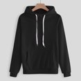 thumbnail image 5 of SELONE Sweat Suits For Weight Loss 2 Piece Long Sleeve Hoodies Long Sweatpants Hooded Neck Gym Loose Fit Taper Leg Workout Outfits Solid Jogger Lounge Sets Streetwear Fall Wintern Clothes Black, 5 of 5