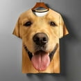 thumbnail image 3 of Afuyipoi Men's 3D Graphic Print T-shirts, Funny Dog Print Short Sleeve Round Neck Summer Pullover Tops Gold 3XL, 3 of 9
