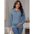 thumbnail image 3 of DARING DIVA Women's Nursing Hidden Zipper Long Sleeve Polo Shirt 2XL Blue, 3 of 8