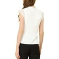 thumbnail image 3 of INSPIRE CHIC Women's V Neck Sleeveless Basic Work Blouse Top XS White, 3 of 8