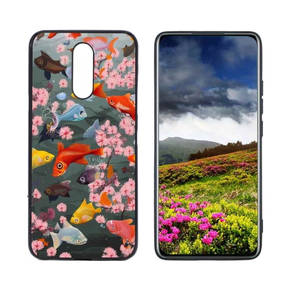 Compatible with LG K12 Plus Phone Case, Fishes-59 Case Men Women, Flexible Silicone Shockproof Case for LG K12 Plus