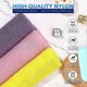 thumbnail image 2 of African Bath Sponge 3-Pack, Exfoliating Body Scrubber for Shower with Long Handle (Pink, Yellow, Purple), 2 of 5