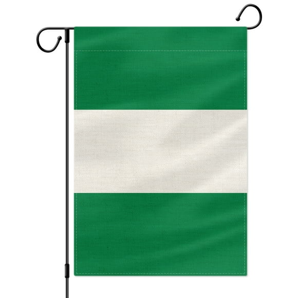 PTEROSAUR Nigeria Garden Flag, Nigerian National Flag, 12.5x18 inch Double Sided Burlap for House Yard Lawn Indoor Outdoor Decor