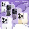 thumbnail image 7 of JETech Cute Case for iPhone 14 Pro 6.1-Inch, Wave Frame Curly Shape Shockproof Phone Cover for Women and Girls, Clear Hard PC Back (Purple), 7 of 7