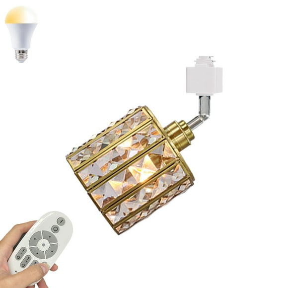 FSLiving Dimmable Remote Control Track Pendant Lights Single Circuit H-Type Adjustable Angle E26 Base Brass Glass Modern Track Lighting Fixtures for Kitchen Sink Office Store Art Home Decor - 1 Light