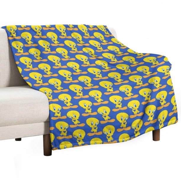 Manta Tweety Bird Throws de tela de superficie vertical súper suave de varios tamaños, acogedora y cálida, adecuada para cama, sofá, campamento, viajes, para todas las estaciones, liviana y compacta