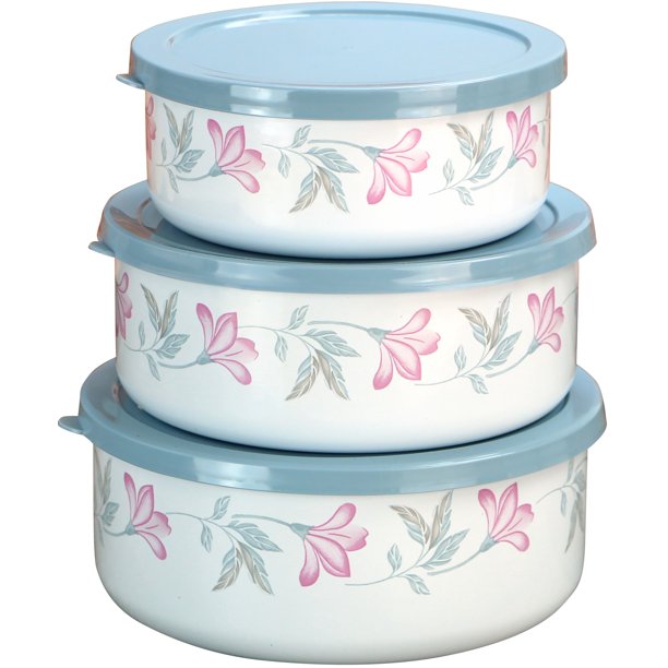 Corelle Coordinates 6Piece Enamel on Steel Bowl Set, Pink Trio