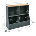 thumbnail image 5 of Badger Basket Metal and Bamboo Multi-Bin Storage Cubby 8.2 Cu ft. - Charcoal/Natural, 5 of 9