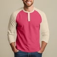thumbnail image 6 of Dwelliawo Men's Henley 3/4 Sleeve Raglan Baseball Tee Button Detail Athletic Jersey for Sport Daily Fall 2026 Wear Light Pink 2xL, 6 of 6