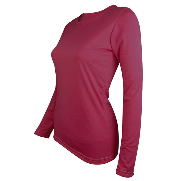 AherBiu Fall Pajamas Tops Tees for Women Long Sleeve Crew Neck Solid Color  Comfy Basic Tshirts Soft Sleepwear 