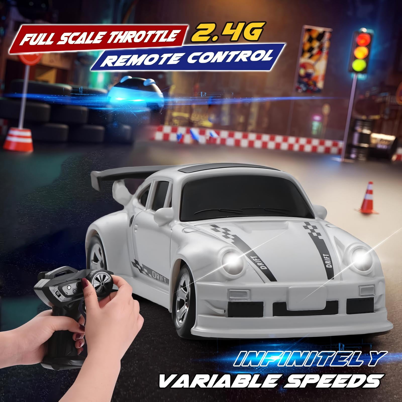 ZOGYMOZ 1:64 RC Drift Car, Mini RC Car, 2.4GHz 4WD High Speed Remote Control Cars, Toys for boys, White