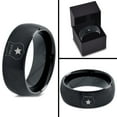 thumbnail image 4 of Tungsten Police Cop Authority Crest Badge Band Ring 8mm Men Women Comfort Fit Black Dome Brushed Polished, 4 of 4