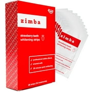 Zimba Strawberry Teeth Whitening Strips, 14 Stain Removal Treatments