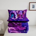 thumbnail image 5 of meiyoeat 3D Cartoon Neon Monogrammed M Twin Comforter SetsVintage Botanical Flower Bedding Set For Girl,Black Reversible,2-Piece,1 Comforter and 1 Pillowcase, 5 of 7
