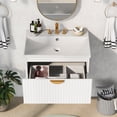 thumbnail image 2 of Modern 24-Inch Wall-Mounted Bathroom vanity with 2 Drawers, White&nbsp; - Ideal for Small Bathrooms, 2 of 9