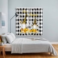 thumbnail image 5 of Curtains 84 Inches Long 2 Panels, Daisy Bees Gnomes Grommets Window Treatment Curtain, Black White Plaid Farmhouse Thermal Curtains Drapes for Living Room/Bathroom, 5 of 9