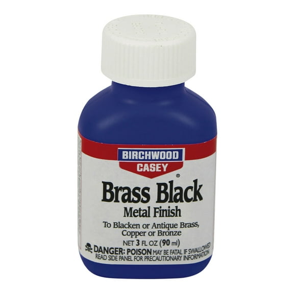 Birchwood Casey Fast-Acting Brass Black Metal Finish To Blacken or Antique Brass, Copper, Bronze Parts, 3 Ounce Bottle