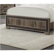 King Size Bed Frame with High Panel Headboard, Modern Farmhouse Style in Oak Finish for Master Bedroom
