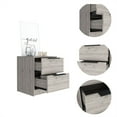 thumbnail image 7 of Xukmct Wood Nightstand with Metal Handle and 2 Drawers, Beside Table for Home, Bedroom, Light Gray, 7 of 7
