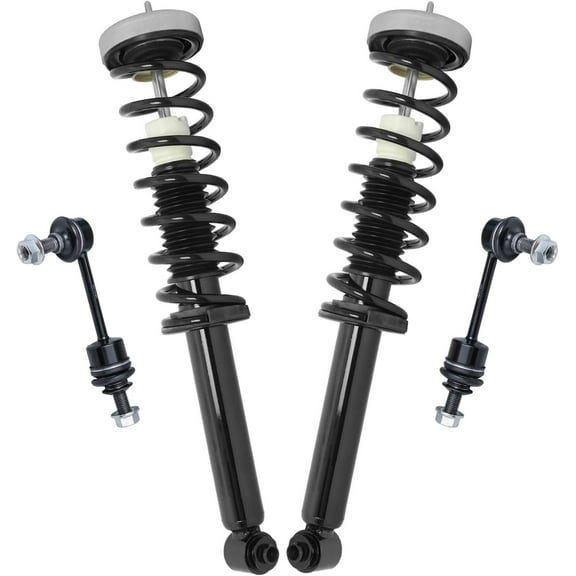 Detroit Axle - 4pc Rear Struts Sway Bars for BMW 528i 525i 530i 535i, 2 Struts with Coil Springs 2 Sway Bars Suspension Replacement