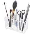 thumbnail image 2 of Queilt 1 PCS Acrylic Pen Holder 3 Compartments, Clear Pencil Organizer Cup for Countertop Desk Accessory Storage, 2 of 5