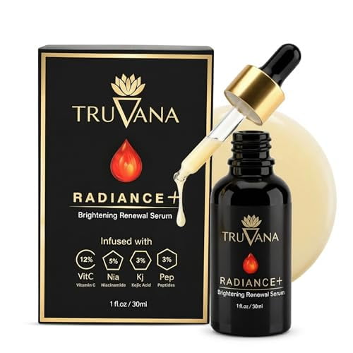 Truvana Radiance+ Advanced Glow Serum with Vitamin C Niacinamide Alpha Arbutin Kojic Acid Peptides Retinol Hyaluronic Acid 1 fl oz