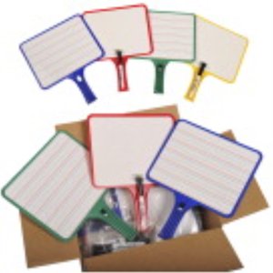 PADDLES DRY-ERASE LINED RECTANGULAR CLASS SET OF 32 W/32 MARKERS