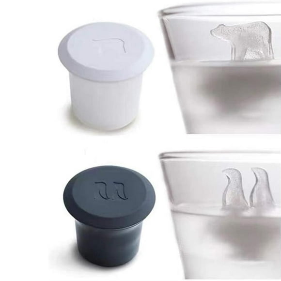 fashionhome DIY Polar Ice Cube Molds Polar Bears and Penguin Ice Molds Silicone Animals Novelty Ice Molds Ice Cube Trays