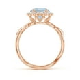 thumbnail image 2 of Angara Natural 1.6 Ct. Aquamarine with Diamond Halo Ring in 14K Rose Gold for Women (Ring Size: 3), 2 of 10