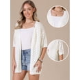 thumbnail image 2 of DARING DIVA Women's Lightweight Open Front Crochet Cardigan Sweaters M White, 2 of 6