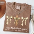 thumbnail image 5 of Camo Coquette Christian Mama T-Shirt – Jesus Made Her A Mama Graphic Tee, Duck Hunting Camo Faith Shirt for Women, 5 of 7