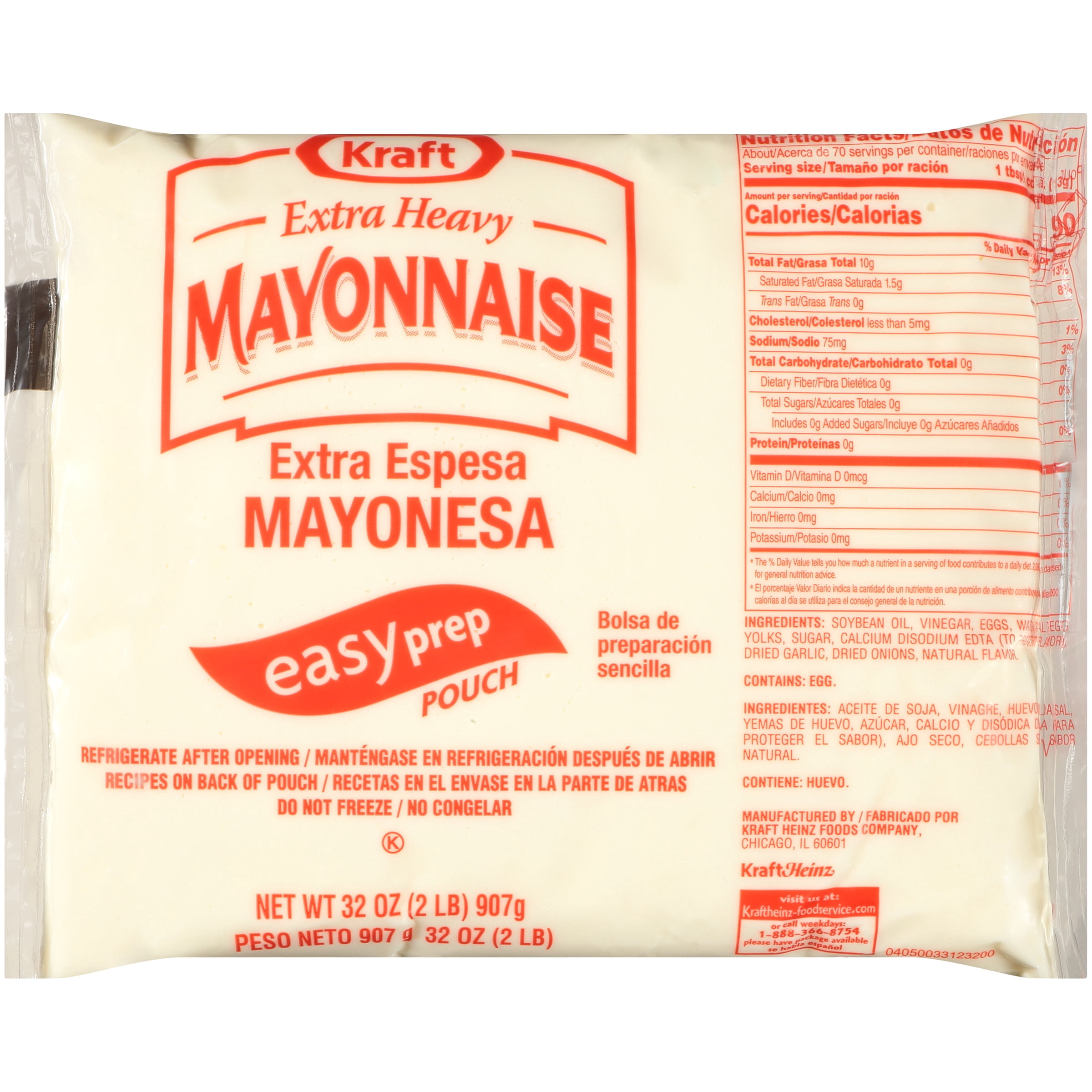 Kraft Extra Heavy Mayo, 16 ct Casepack, 32 oz Pouches