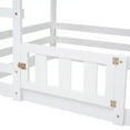thumbnail image 6 of Harper & Bright Designs Twin Over Twin House Bunk Bed with Fence and Door, Solid Wood Playhouse Bed with Roof for Bedroom, White, 6 of 17