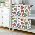 thumbnail image 2 of Yayeee Foldable Storage Basket for Shelves with Handles Set of 2 Waterproof Cloth Bins, Red Vegetables Pattern, 2 of 7
