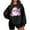 Black, variant on Women's Christmas Santa Bubble Gum Print Sweatshirt Cozy Fleece-Lined Crewneck Pullover with Pink Sunglasses Graphic, Festive Holiday Casual Top Pink