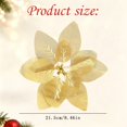thumbnail image 3 of 12Pcs Gold Glitter Poinsettia Picks, Christmas Poinsettia Artificial Flowers with Wired Stem,8.46in Xmas Tree Ornaments for Luxury Holiday & New Year Party Decor, 3 of 6