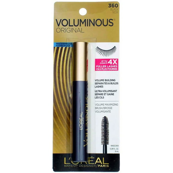L'Oreal Voluminous Waterproof Volume Building Mascara, Black [360], 0.28 oz
